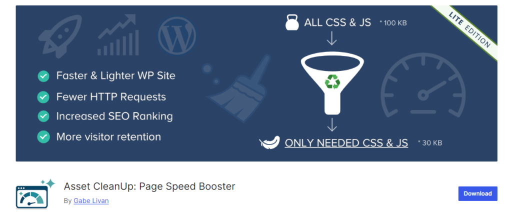 Asset CleanUp plugin for managing and reducing unnecessary scripts and styles in WordPress