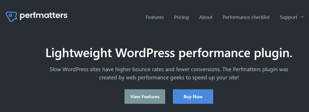Perfmatters plugin for disabling unnecessary features and improving WordPress speed